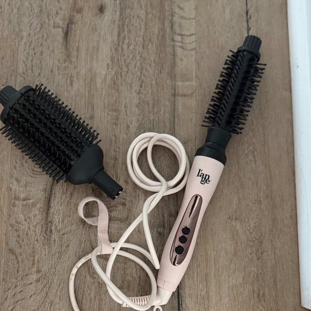 Lange Pink Rotating Hot Air Brush with Dual Brush Heads